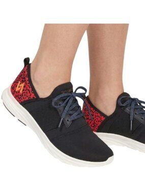 Vevo Active Women's 10W Black Red Cheetah Animal Print Sneakers Athletic Shoes
